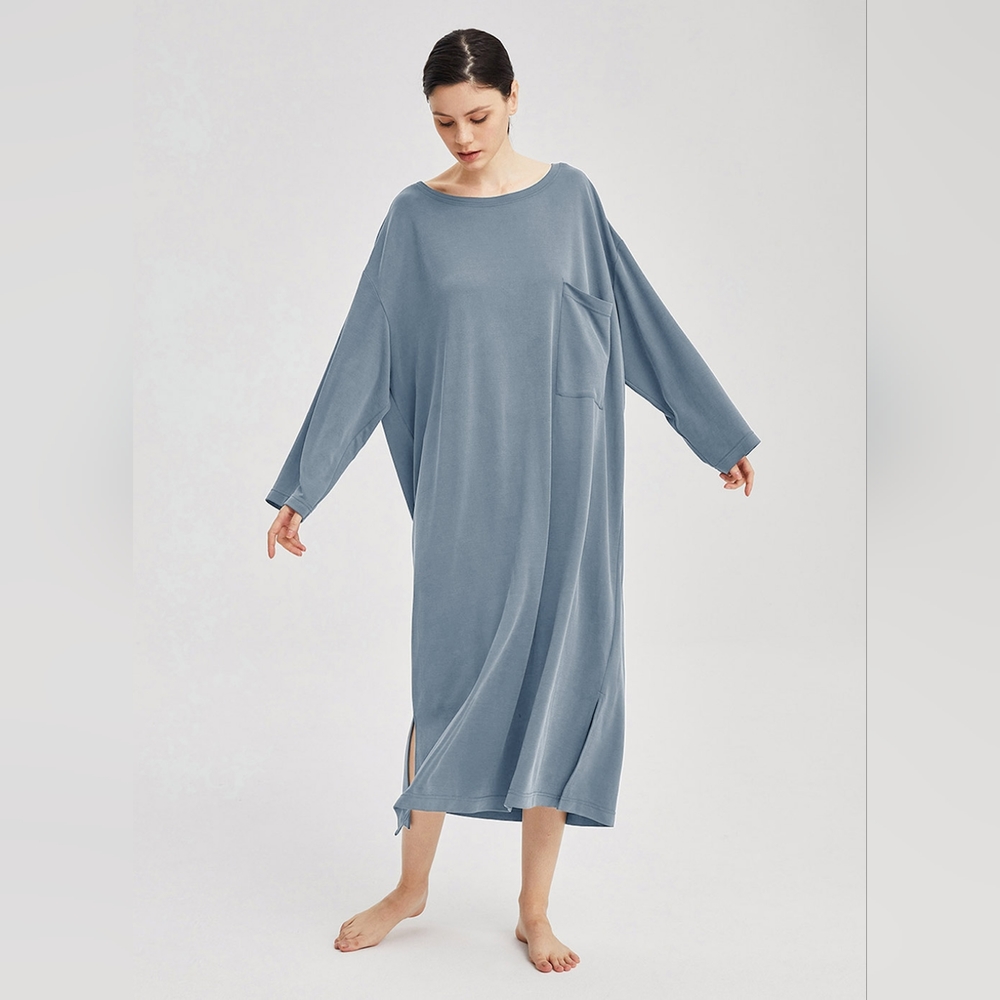 Nap loungewear t-shirt tunic dress, baby blue, one size